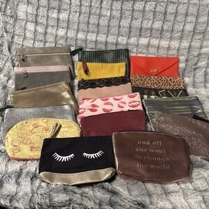 Lot of 17 New Unused Ipsy Glam / Bare Minerals Makeup Bags Empty Small Purse